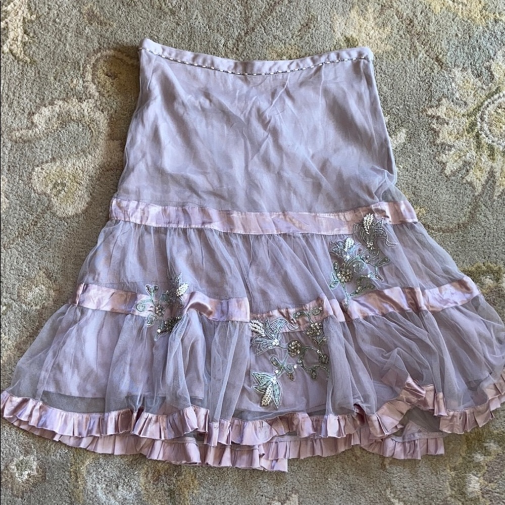 Tulle, mid length beaded skirt